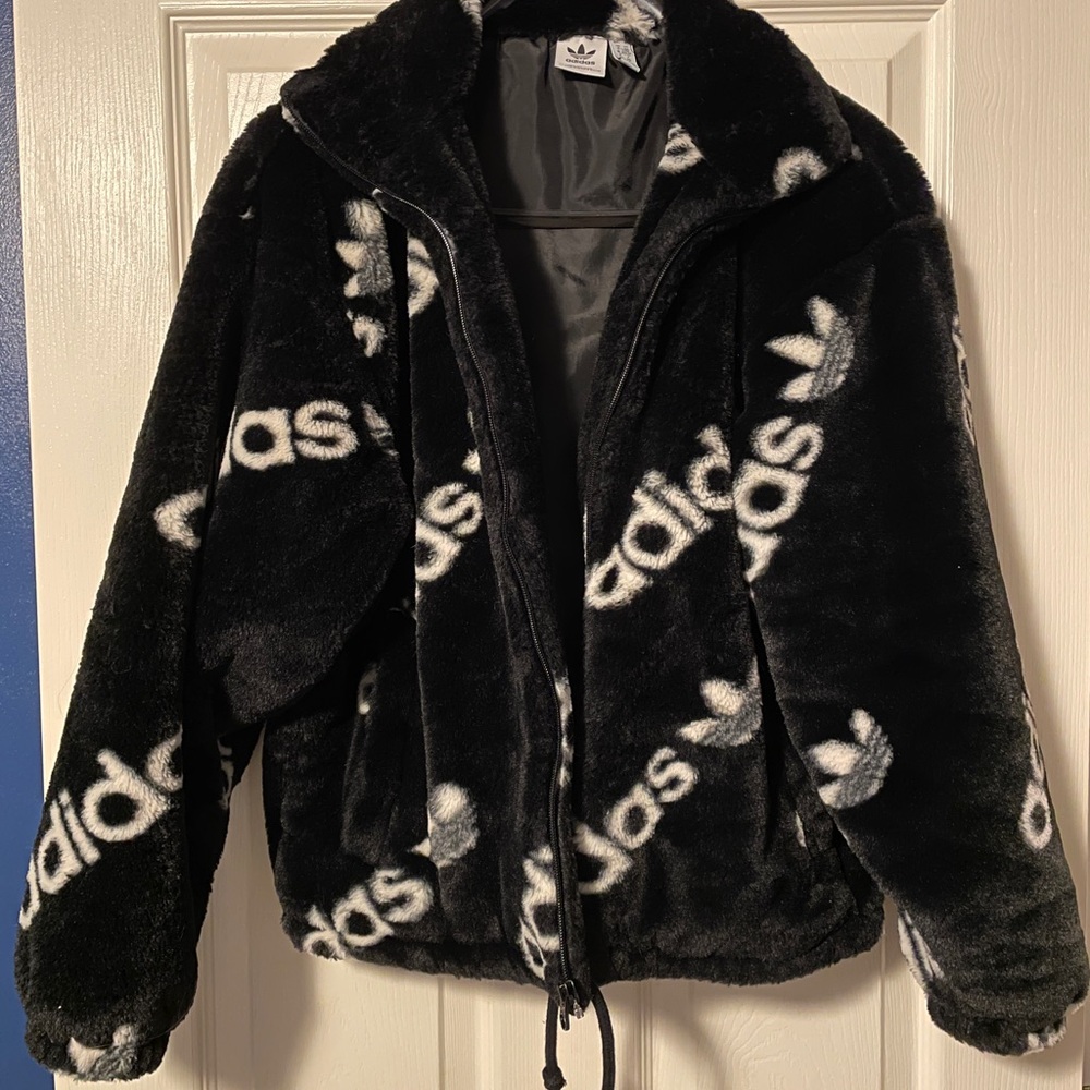 Adidas Faux Fur Logo Jacket